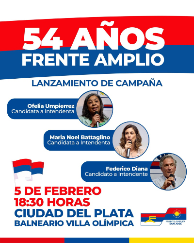 Acto del Frente Amplio de San José, celebración 54 años.