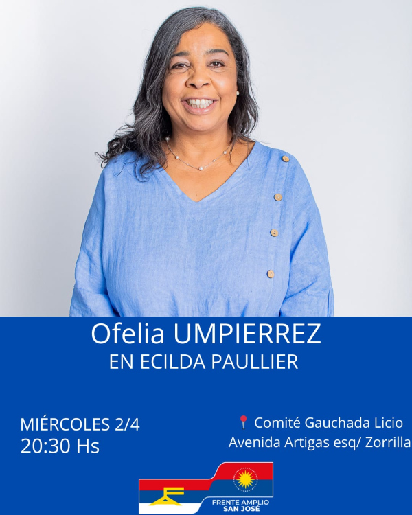 Ofelia Umpiérrez en Ecilda Paullier, San José.