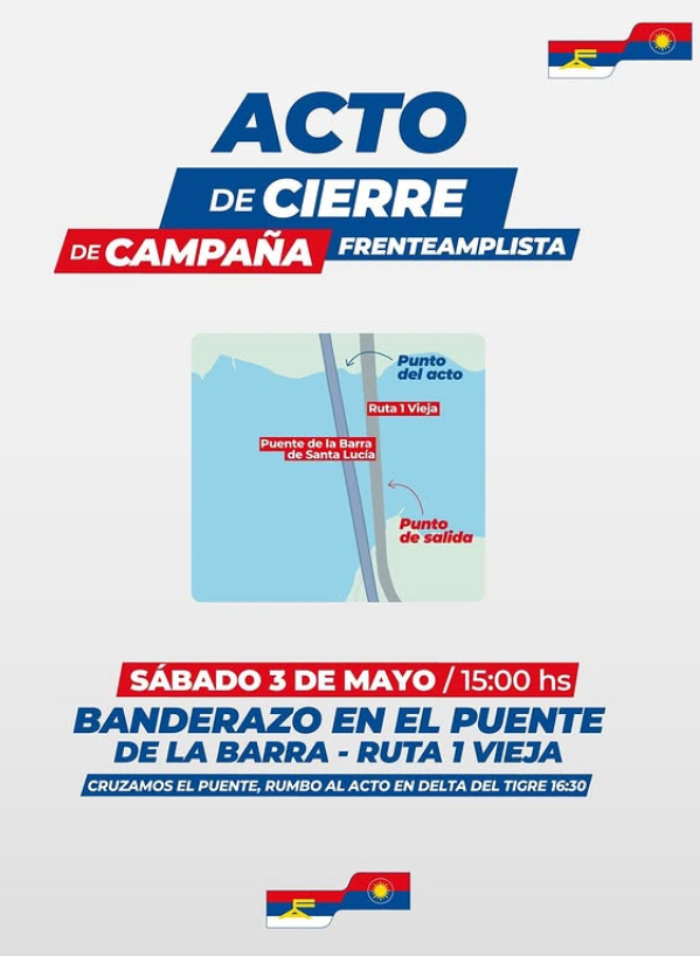Lugar del acto de cierre de la campaña del Frente Amplio en San José.